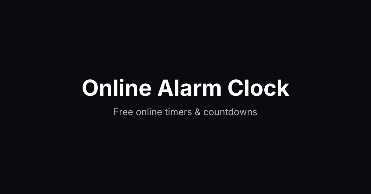Online Alarm Clock — Set a Free Alarm